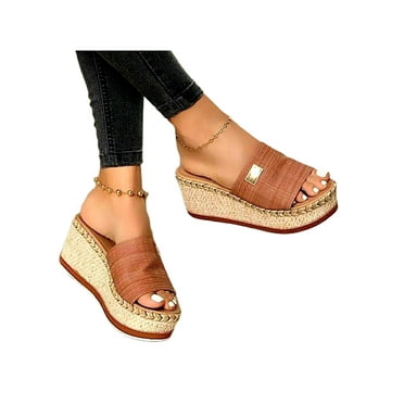 Matoen Women Ladies Comfy Platform Flats Sandals Retro Wedges Open Toe Ankle Shoes Summer Beach Roman Slippers 